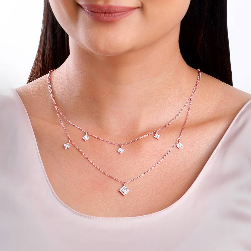Giva Two Layer Chain Necklace Giva 925 Silver Rose Gold Double