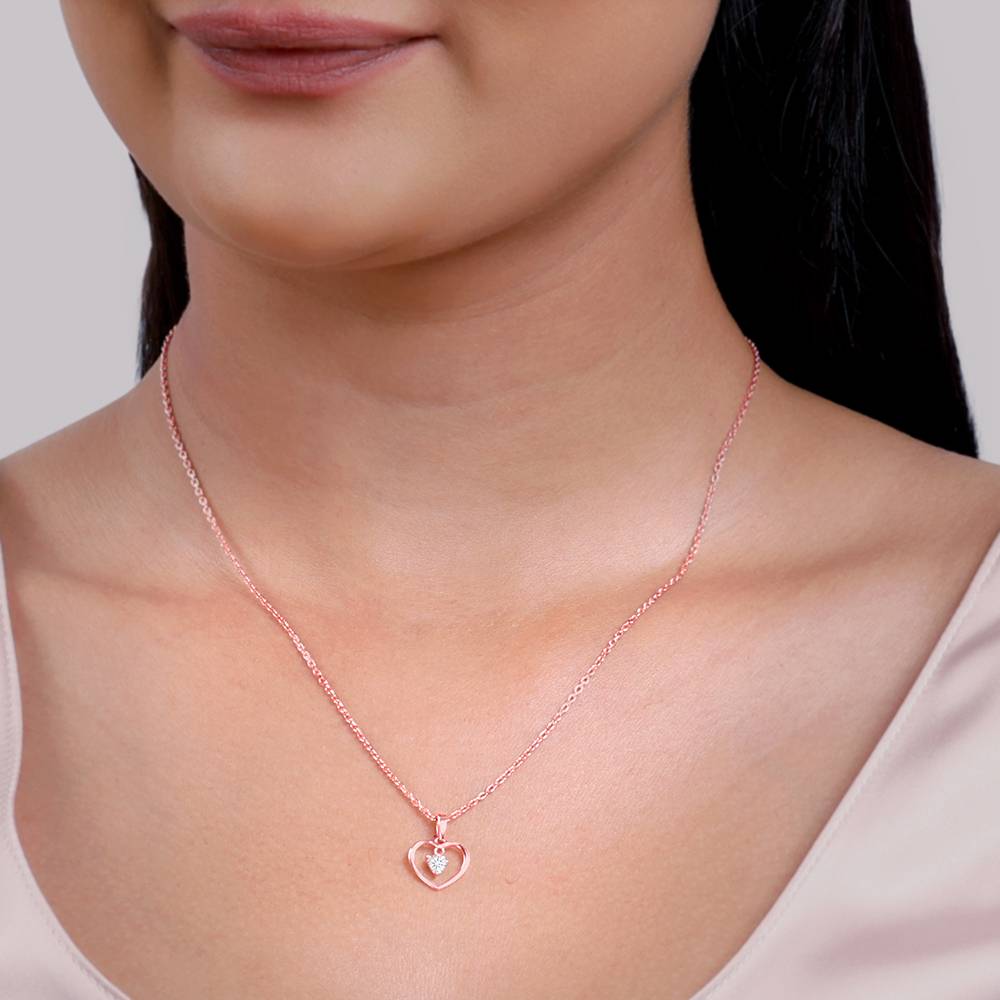 Giva 925 Silver Rose Gold Your Lover Pendant With Link Chain : PD02935