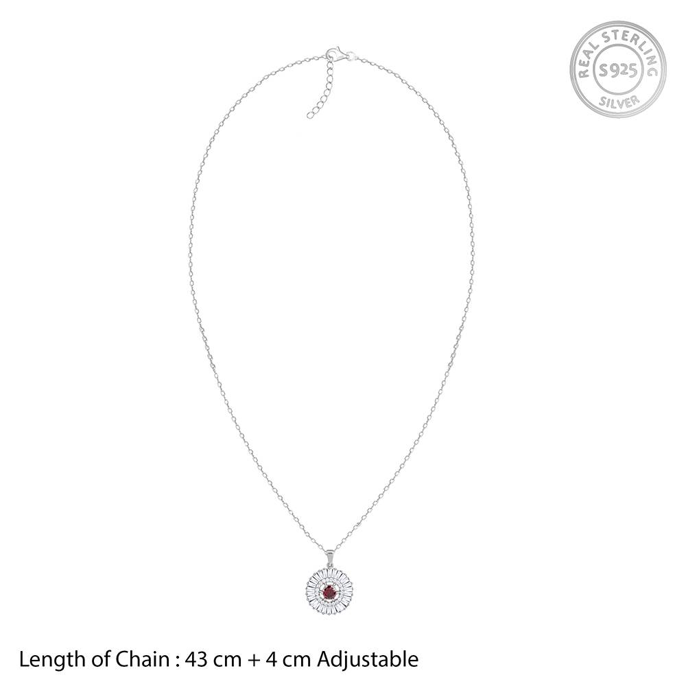 925 Silver Fleur Pendant With Link Chain : PD02940