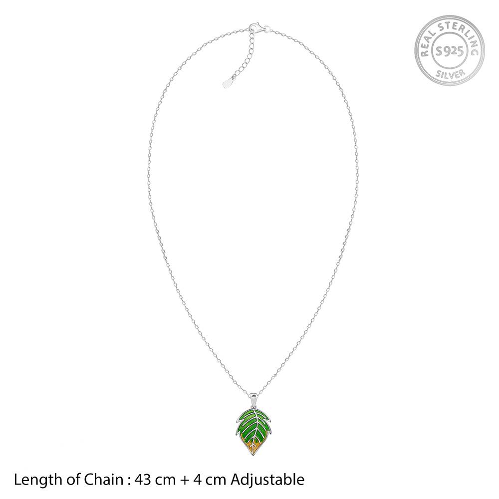 925 Silver Heavenly Leaf Pendant With Link Chain : PD02941
