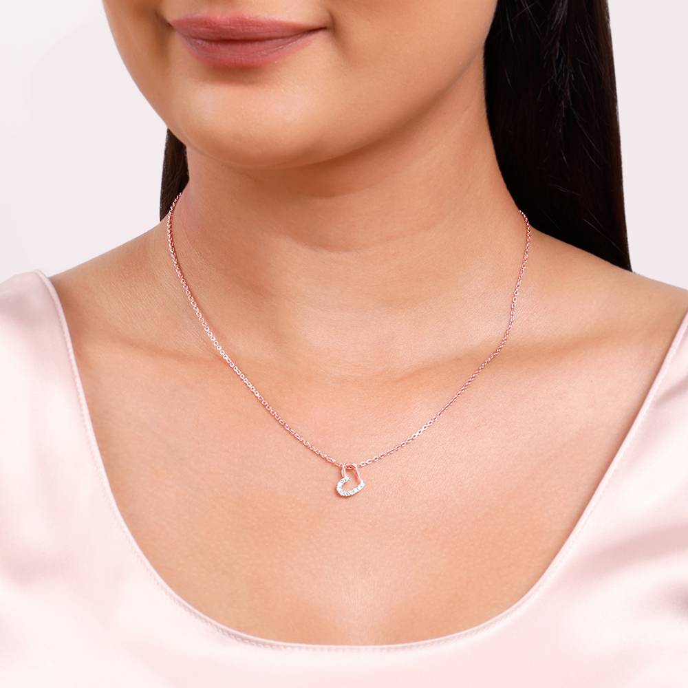 Giva 925 Silver Rose Gold Loved You Pendant With Link Chain : PD02942