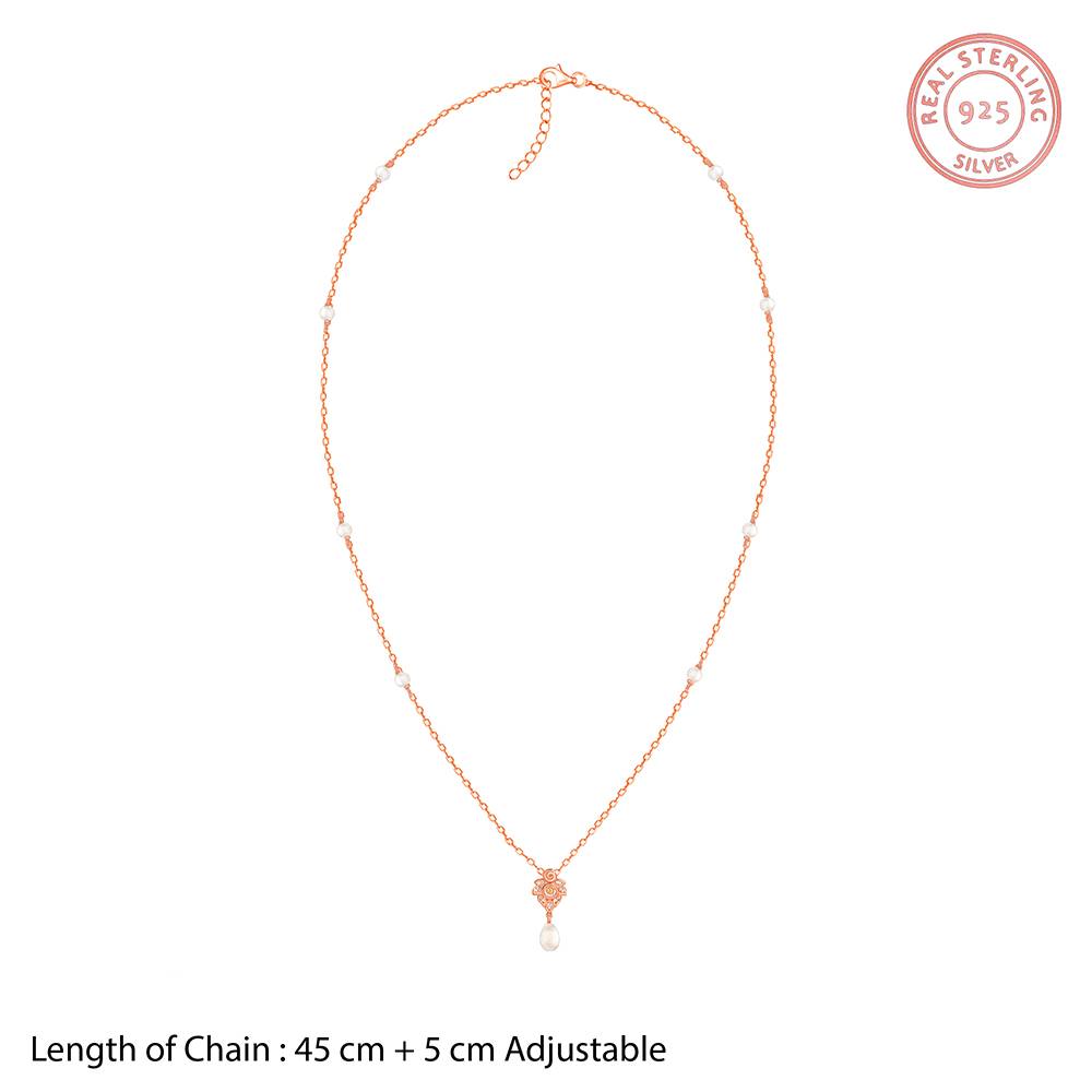 925 Silver Rose Gold Athena Necklace : PD02967