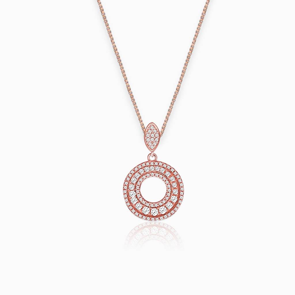 Rose Gold Classic Pendant With Link Chain : PD0296