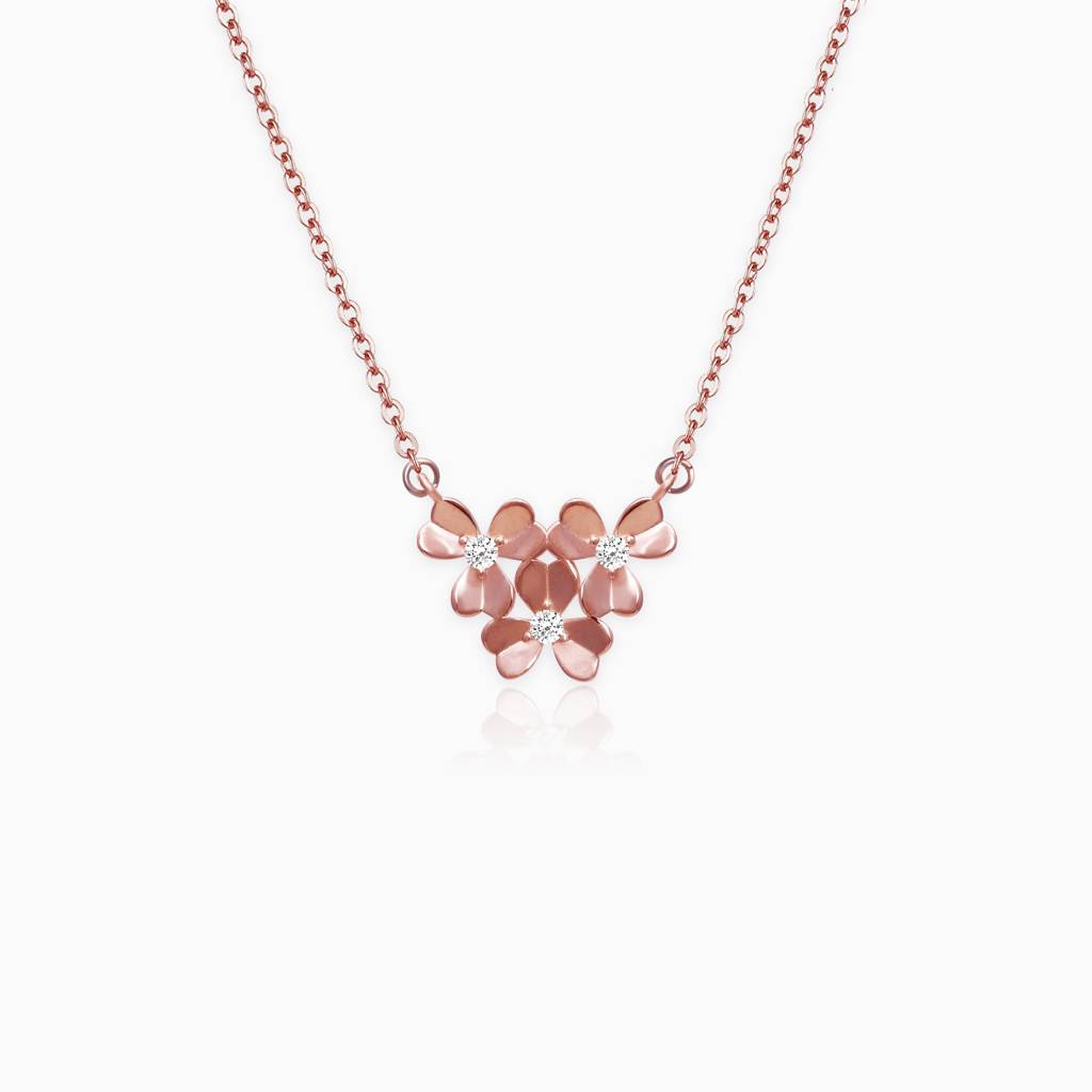 Rose Gold Blooming Flower Necklace : PD0297