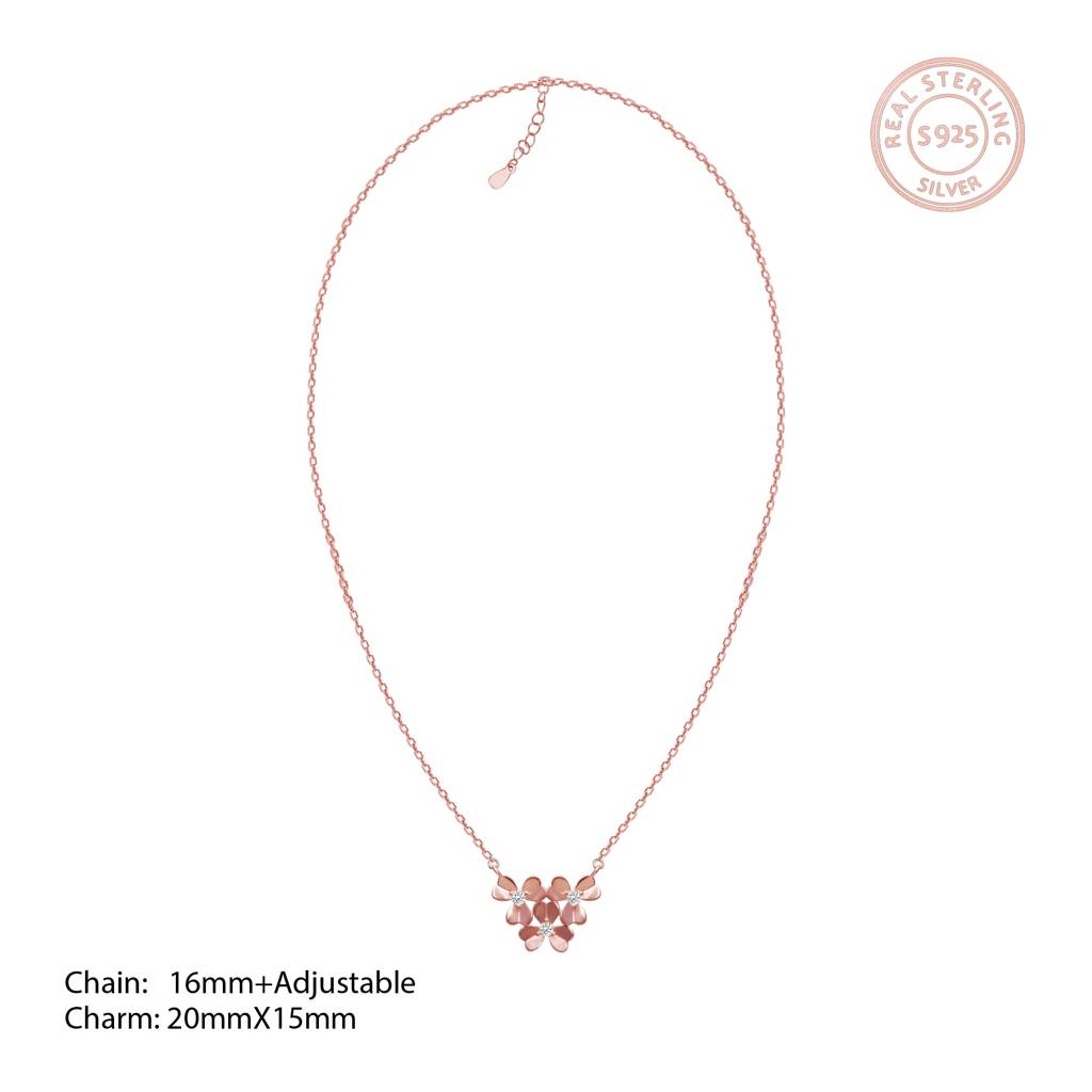 Rose Gold Blooming Flower Necklace : PD0297