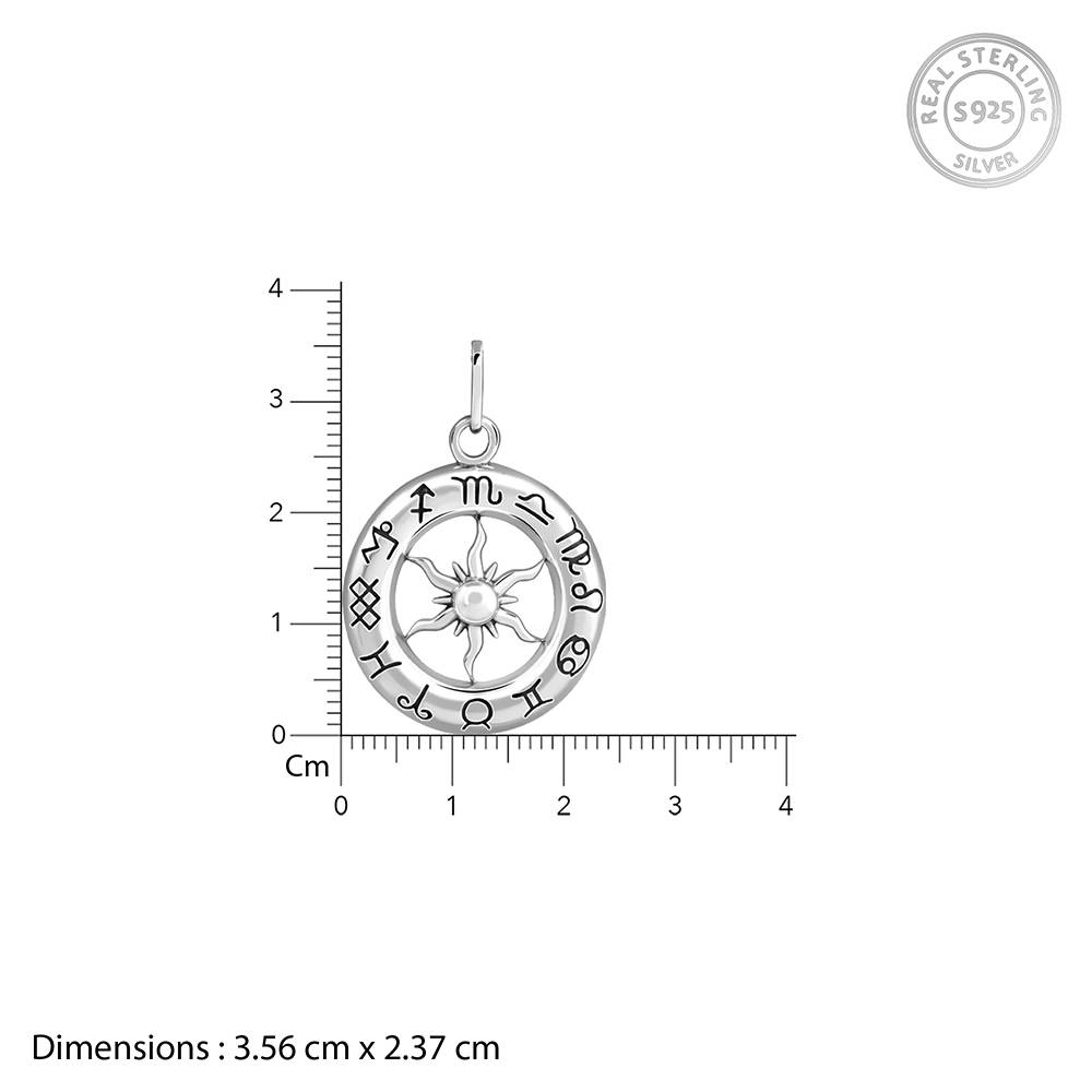 Oxidised Silver Astrohalo Pendant With Box Chain For Him : PD02995