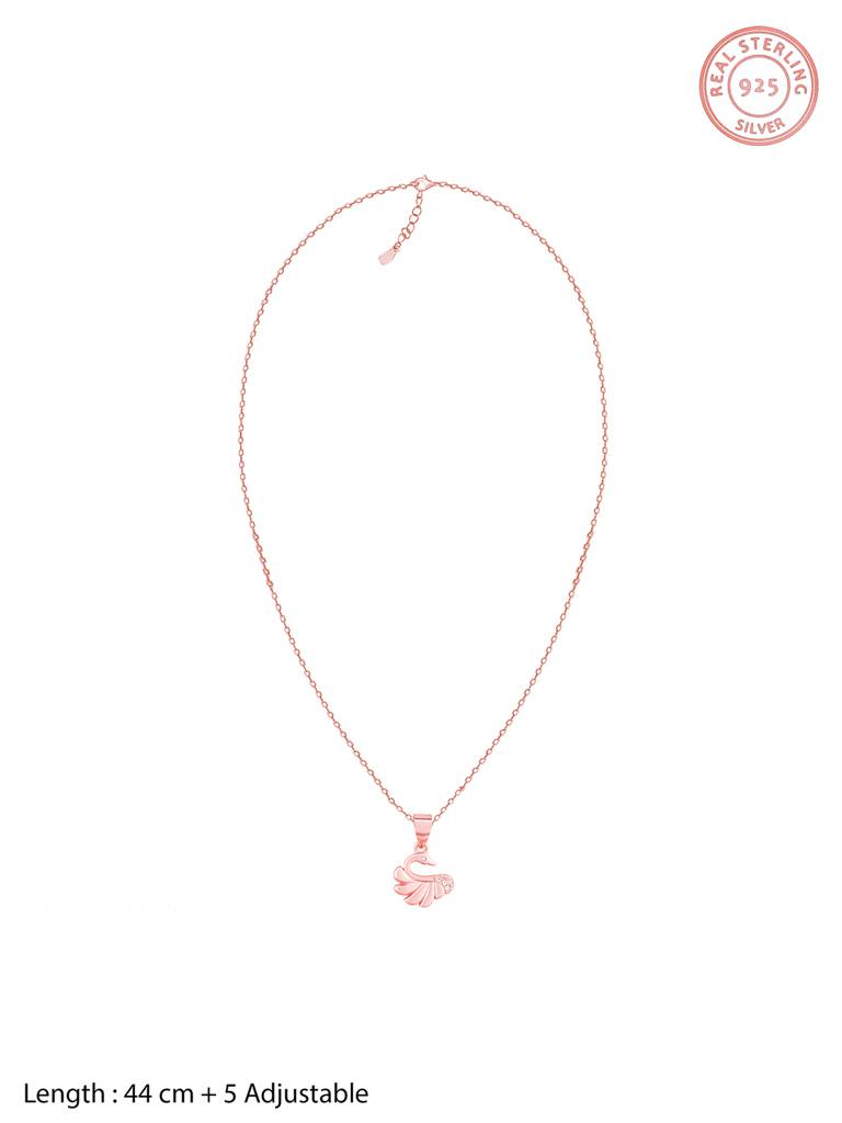 Giva 925 Sterling Silver Rose Gold Graceful Swan Set With Link Chain