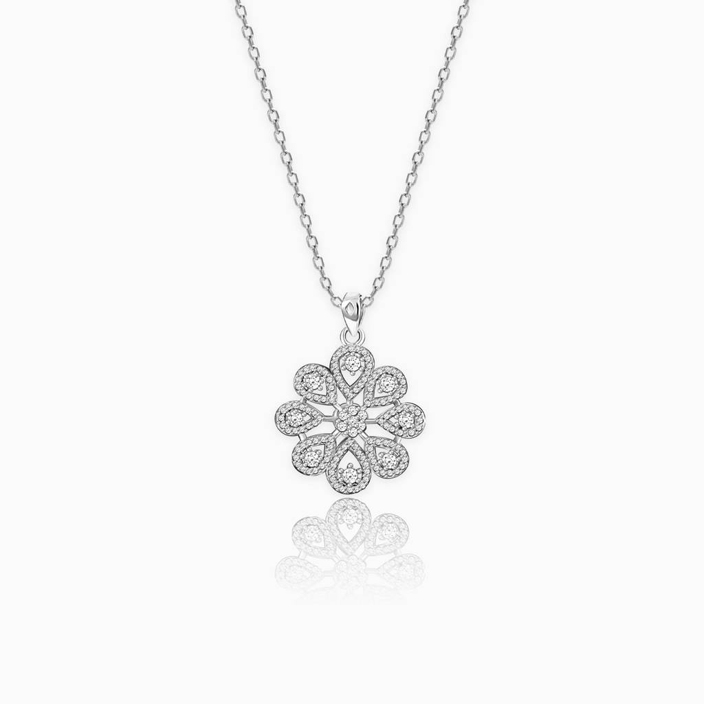 Giva 925 Silver Divine Flower Pendant With Link Chain| Necklace To Gift Women & Girls | With Certifi : PD0301