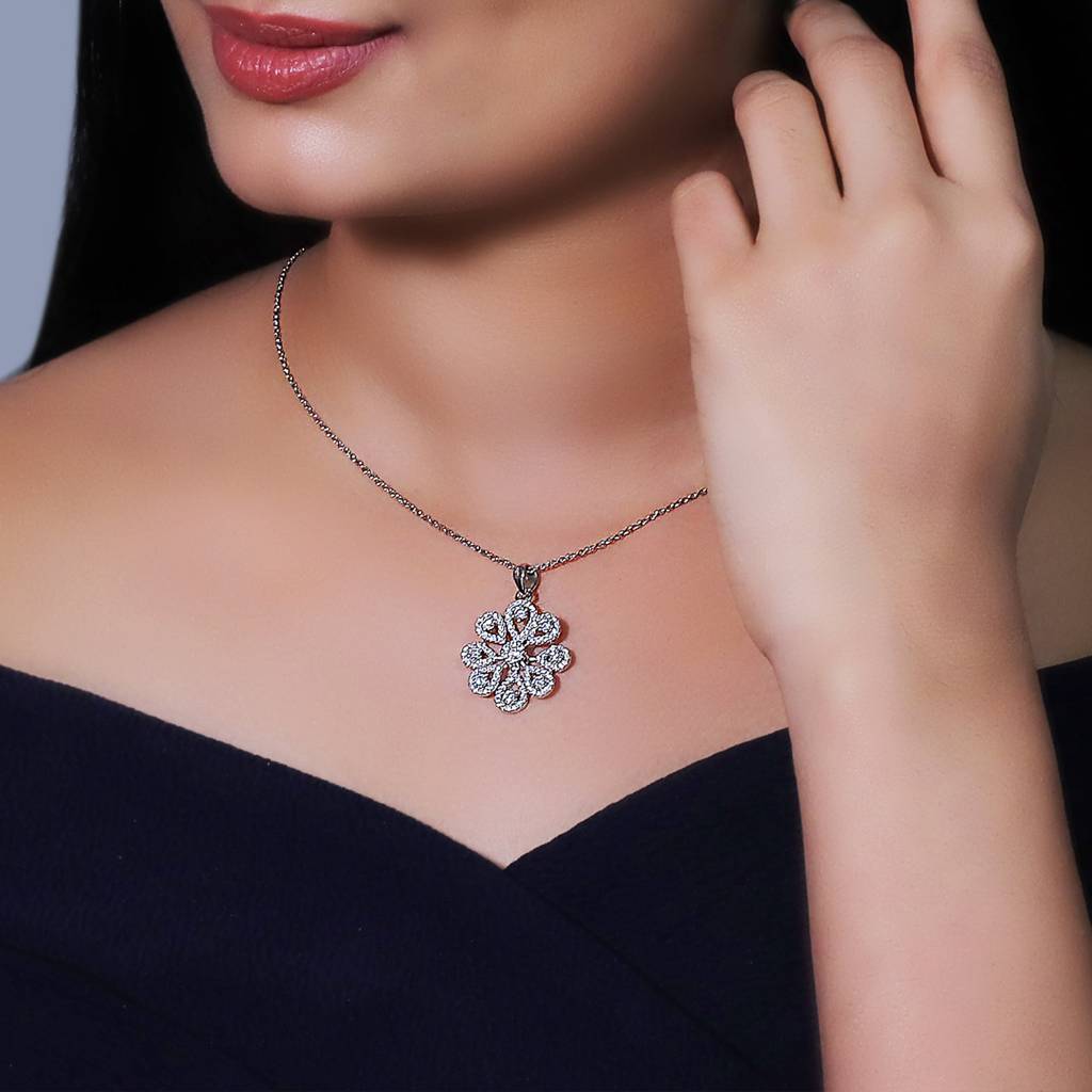 Giva 925 Silver Divine Flower Pendant With Link Chain| Necklace To Gift Women & Girls | With Certifi : PD0301