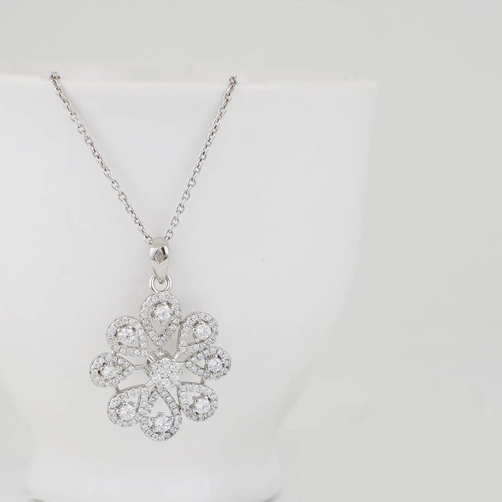 Giva 925 Silver Divine Flower Pendant With Link Chain| Necklace To Gift Women & Girls | With Certifi : PD0301