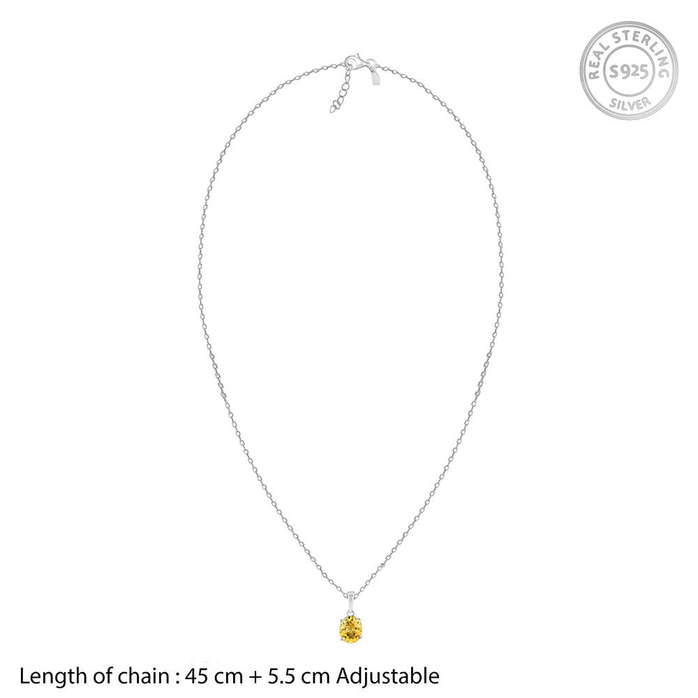 Giva 925 Silver Grace Citrine Pendant With Link Chain : PD03040