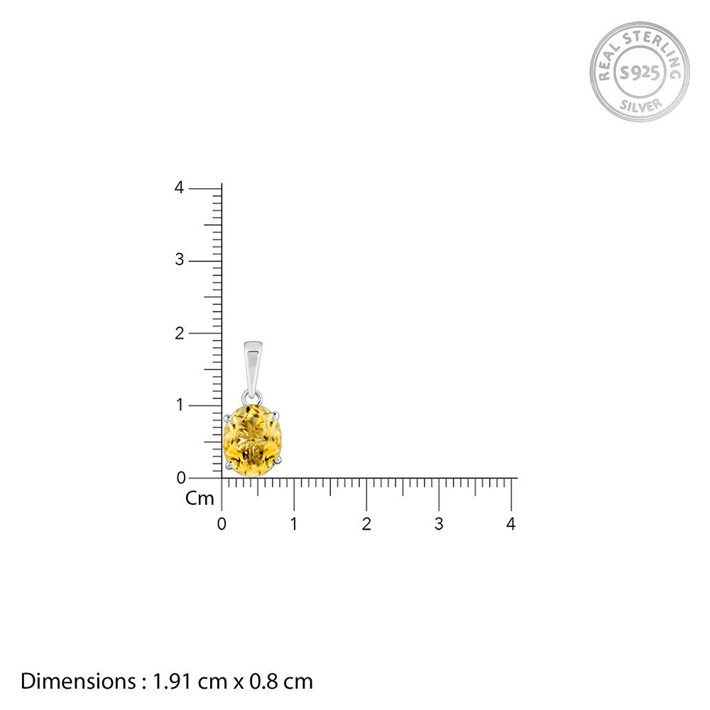 Giva 925 Silver Grace Citrine Pendant With Link Chain : PD03040