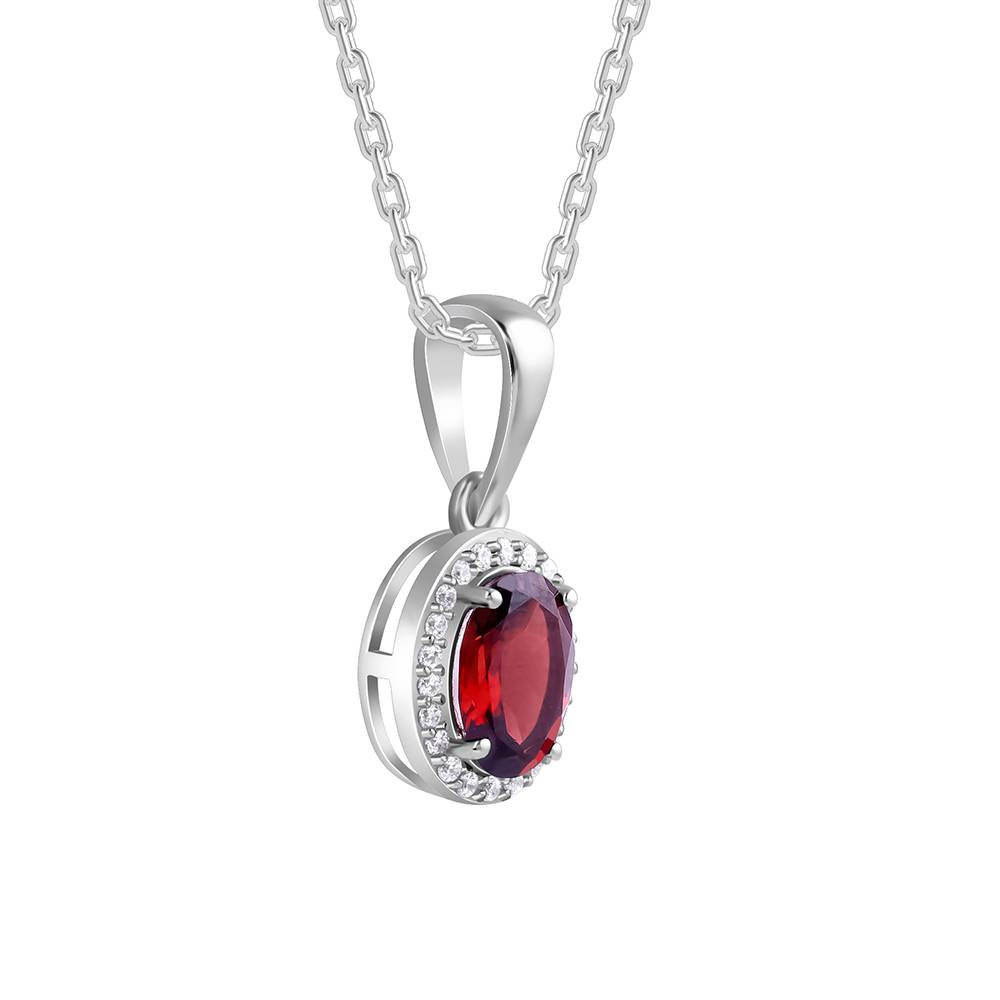 Giva 925 Silver Garnet Glimmer Pendant With Link Chain : PD03041