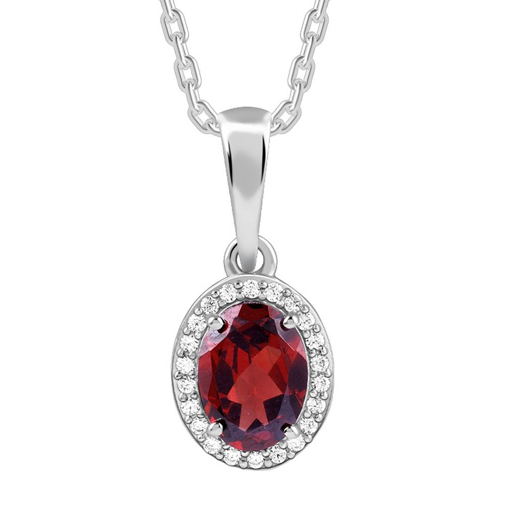 Giva 925 Silver Garnet Glimmer Pendant With Link Chain : PD03041