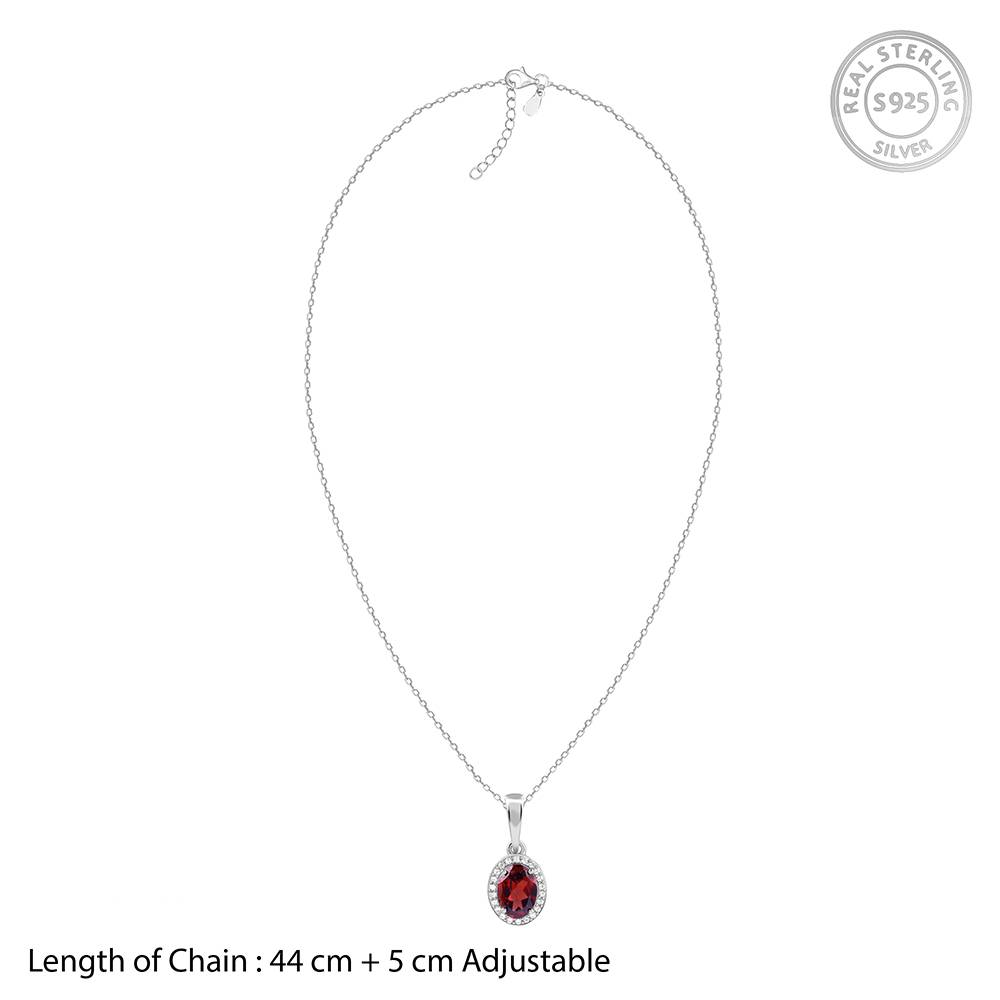 Giva 925 Silver Garnet Glimmer Pendant With Link Chain : PD03041