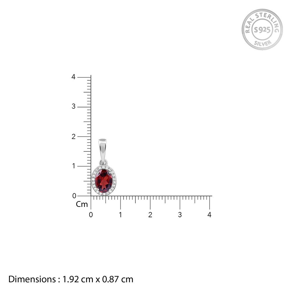 Giva 925 Silver Garnet Glimmer Pendant With Link Chain : PD03041