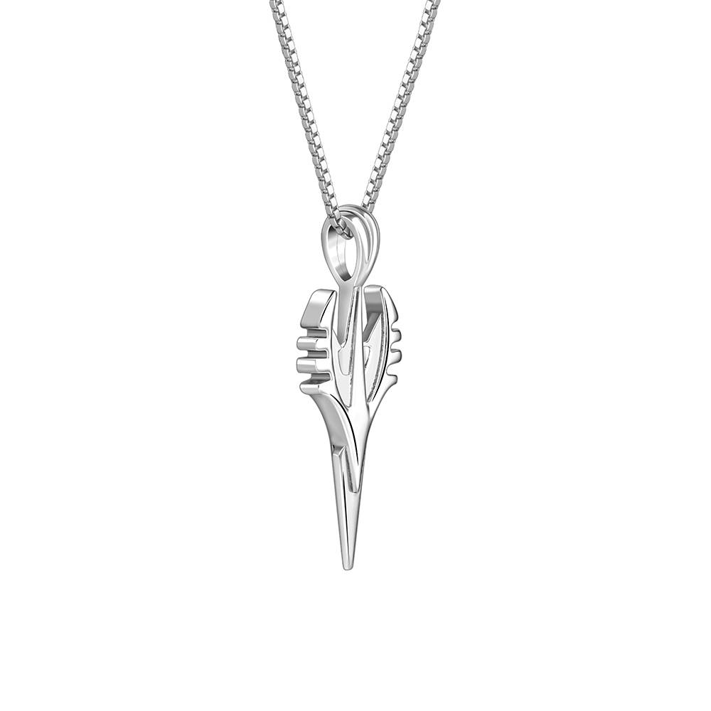 Oxidised Silver Phantom Edge Pendant With Box Chain For Him : PD03053