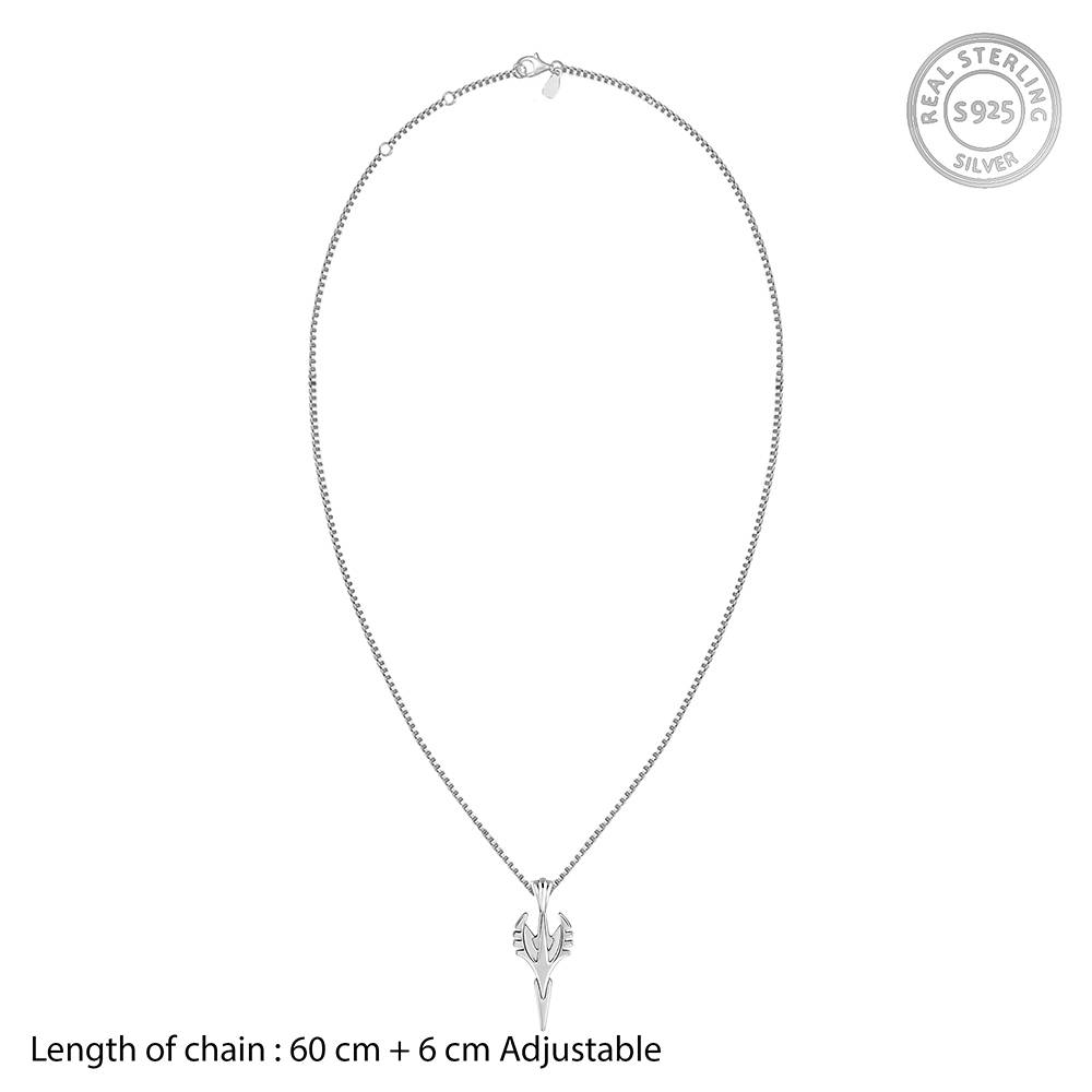 Oxidised Silver Phantom Edge Pendant With Box Chain For Him : PD03053