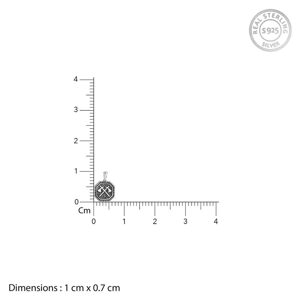 Oxidised Cyber Shard Pendant With Box Chain For Him : PD03054