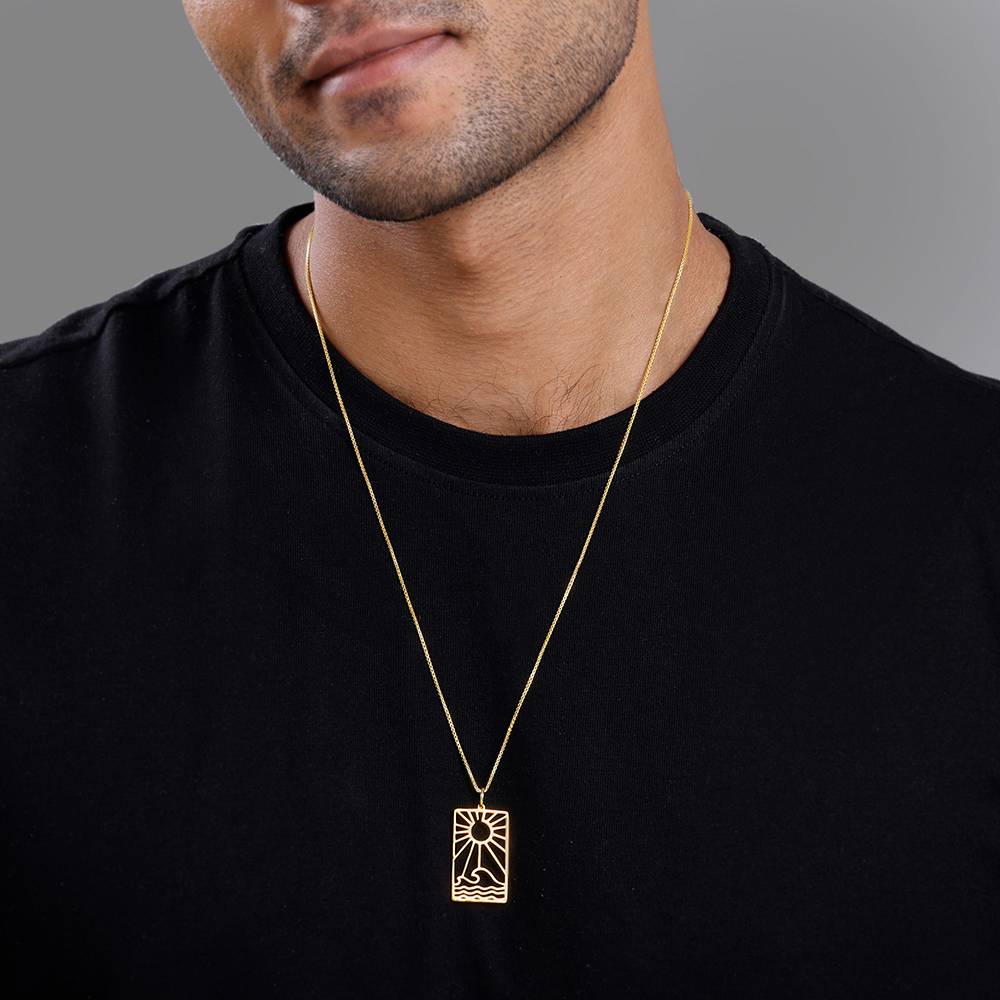 Giva 925 Silver Golden Dawn Pendant With Box Chain For Him : PD03063
