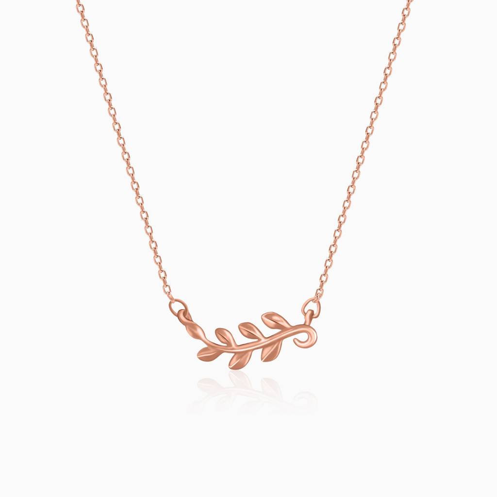 Rose Gold Minimal Leaf Pendant : PD0342