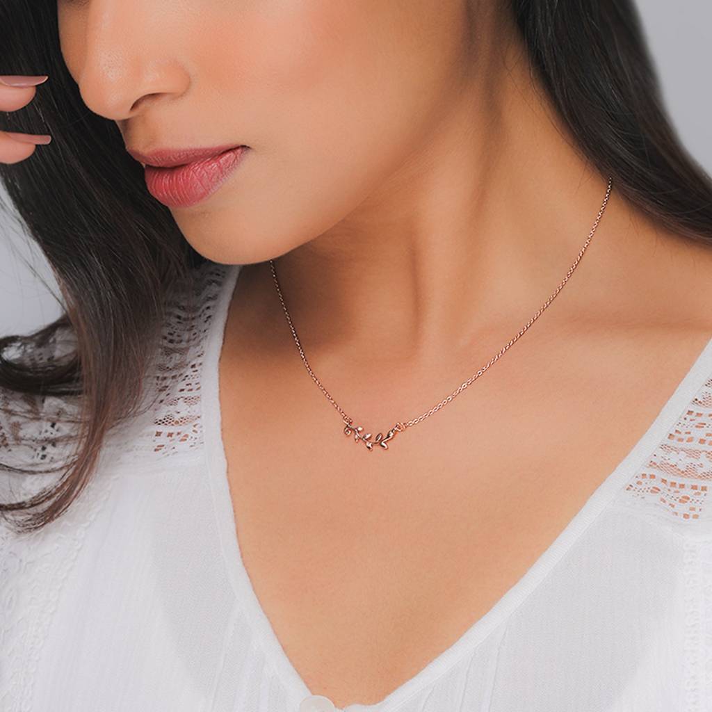 Rose Gold Minimal Leaf Pendant : PD0342