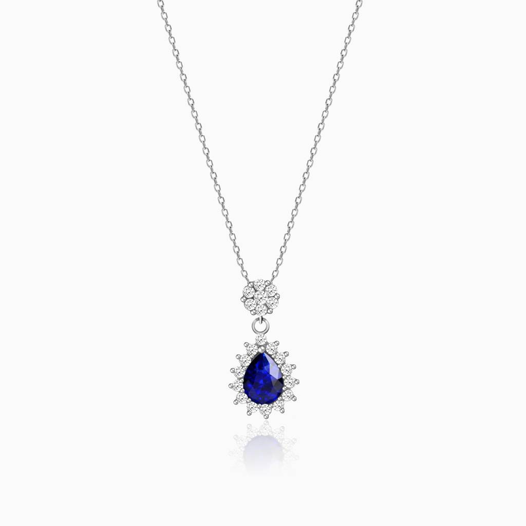 Giva 925 Sterling Silver Floral Royal Blue Drop Pendant| Necklace To Gift Women & Girls |  : PD0351