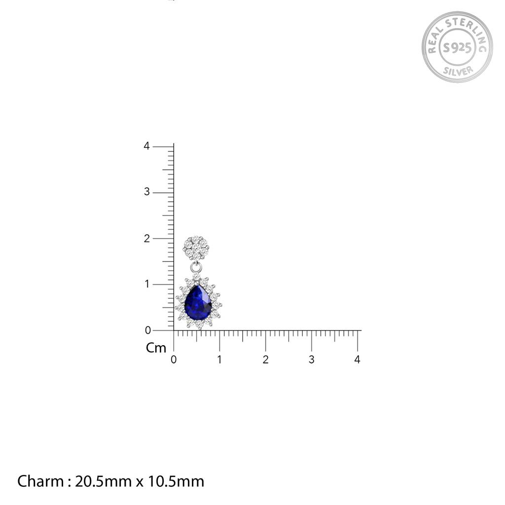 Giva 925 Sterling Silver Floral Royal Blue Drop Pendant| Necklace To Gift Women & Girls |  : PD0351