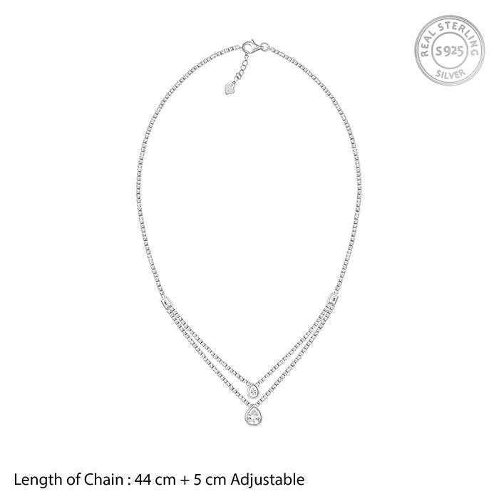 Anushka Sharma Silver Layered Drop Necklace : PD0353