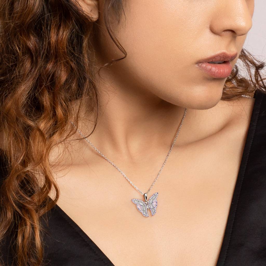Silver Bold Butterfly Pendant : PD0354