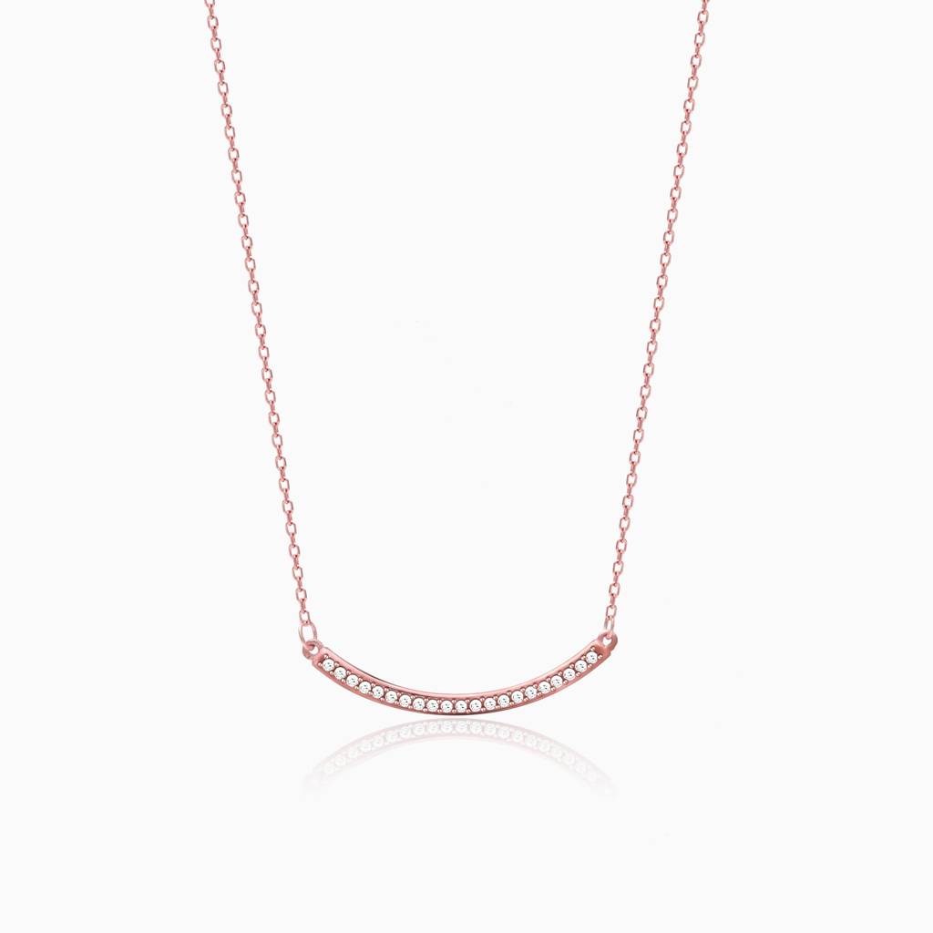 Rose Gold Zircon Arc Necklace : PD0360