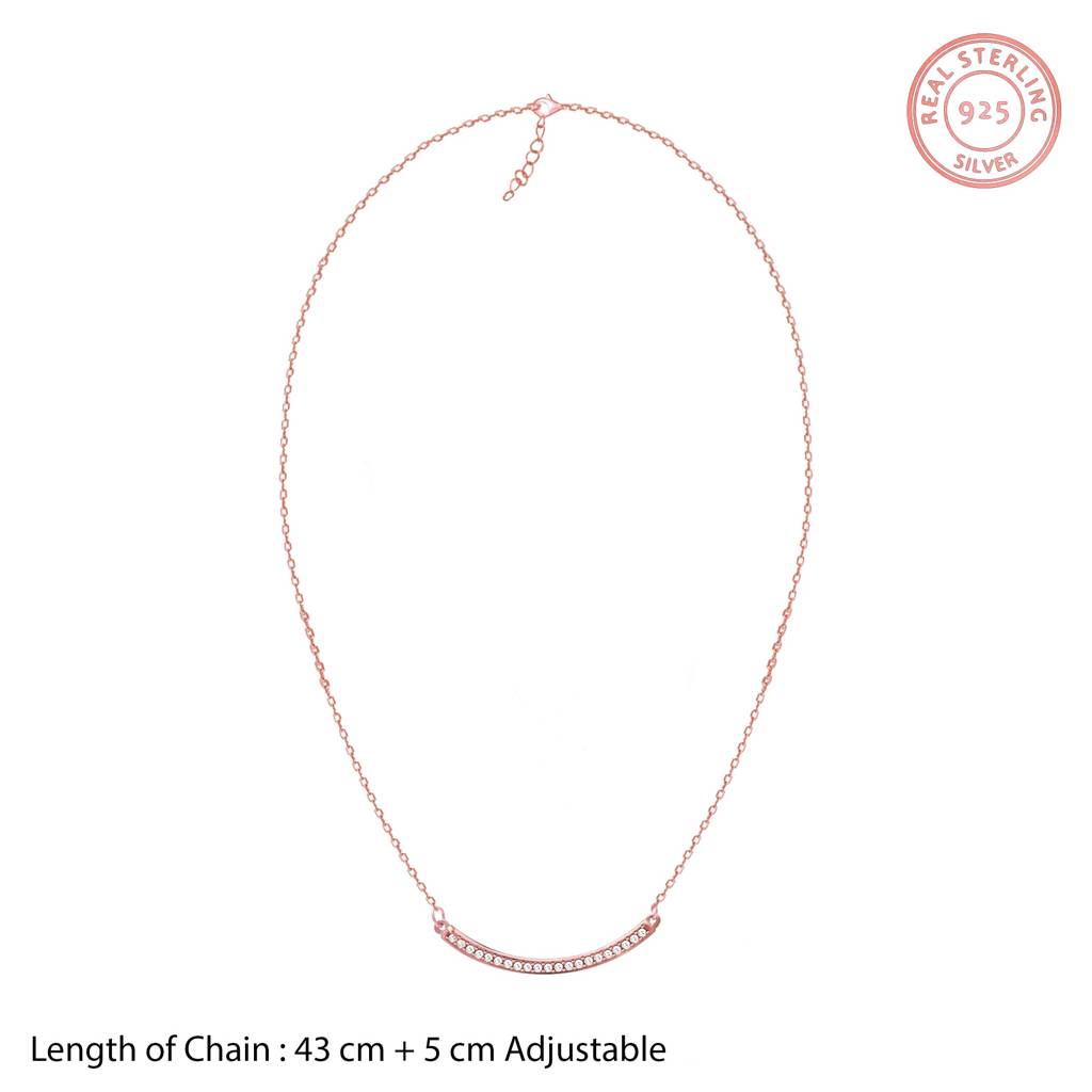 Rose Gold Zircon Arc Necklace : PD0360