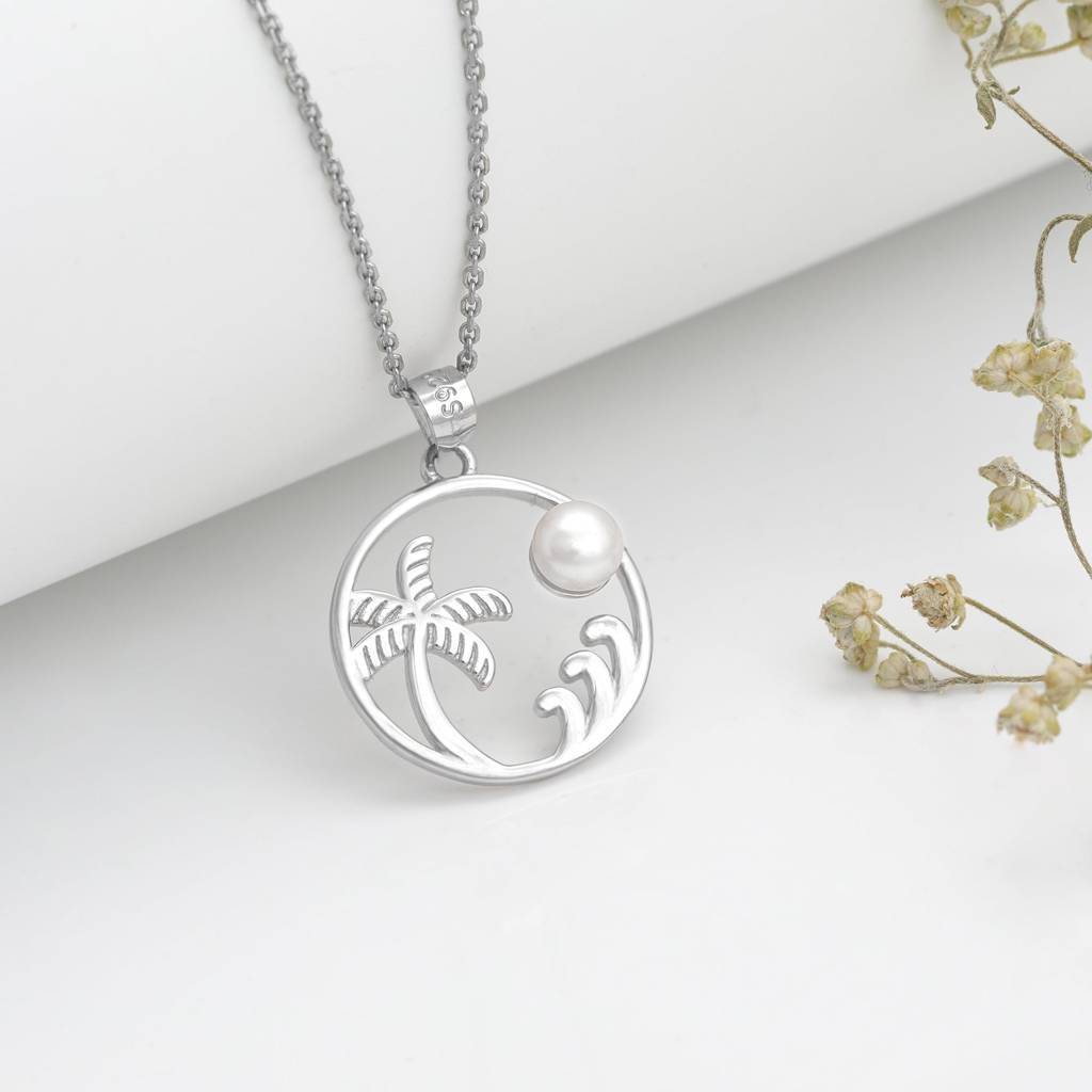 Silver Pearly Beach Pendant : PD0366