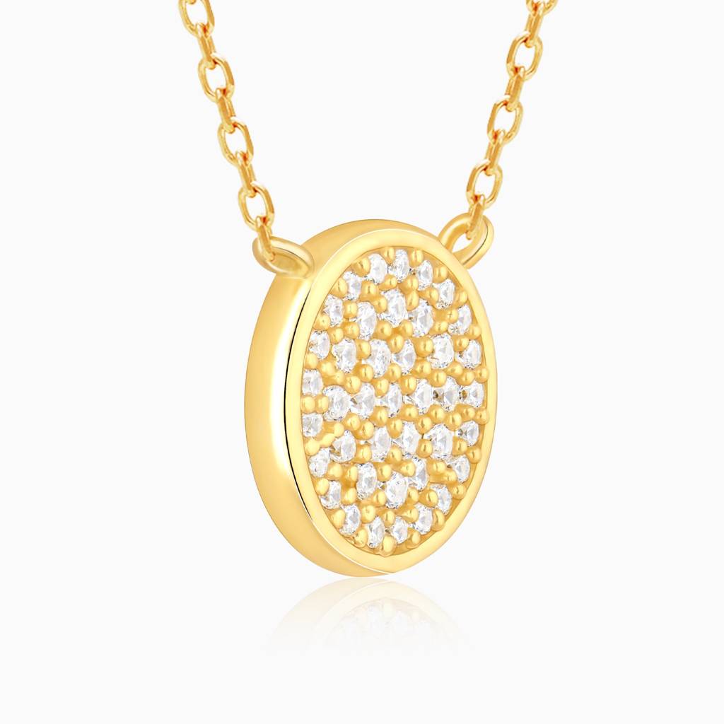 Golden Studded Disk Necklace : PD0371