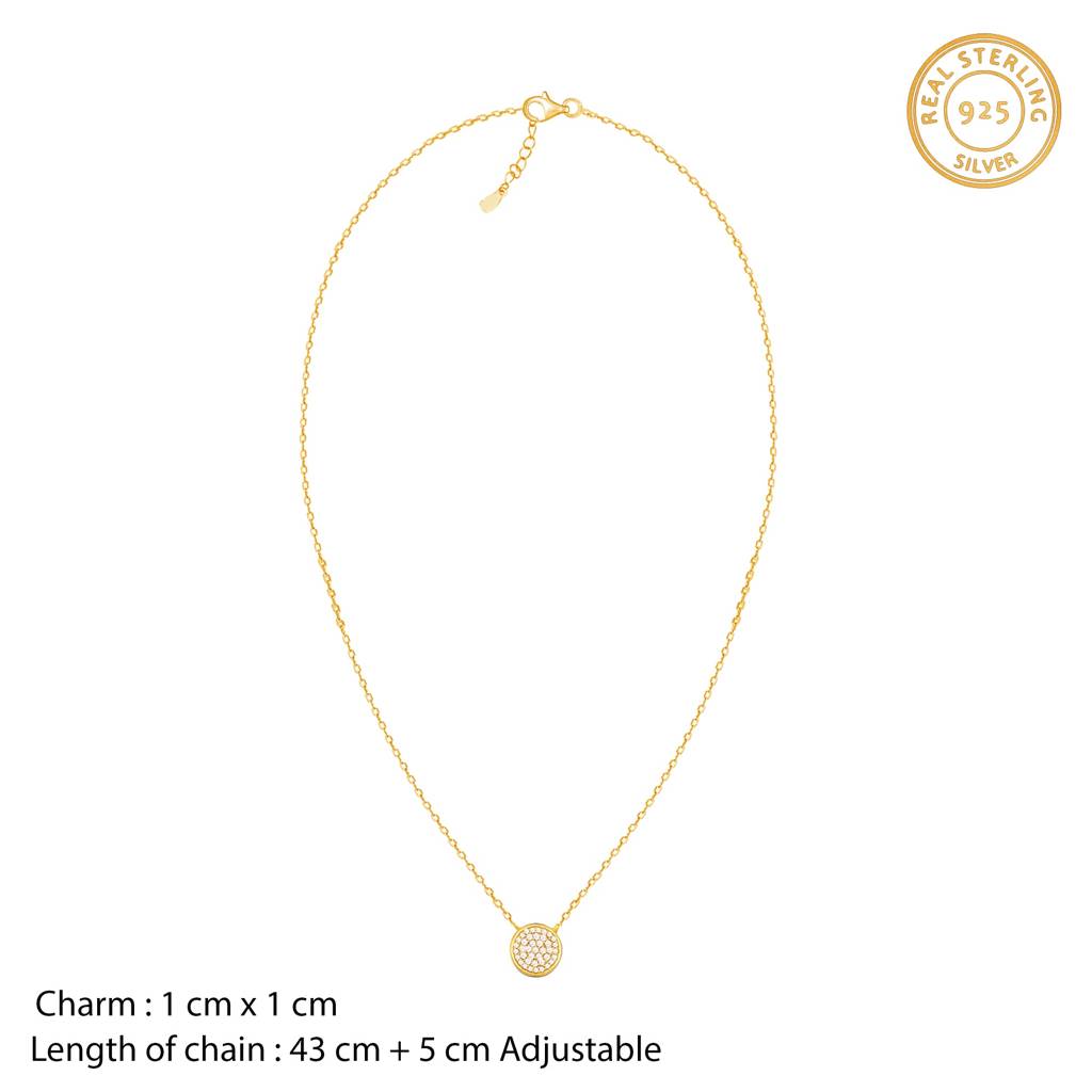 Golden Studded Disk Necklace : PD0371
