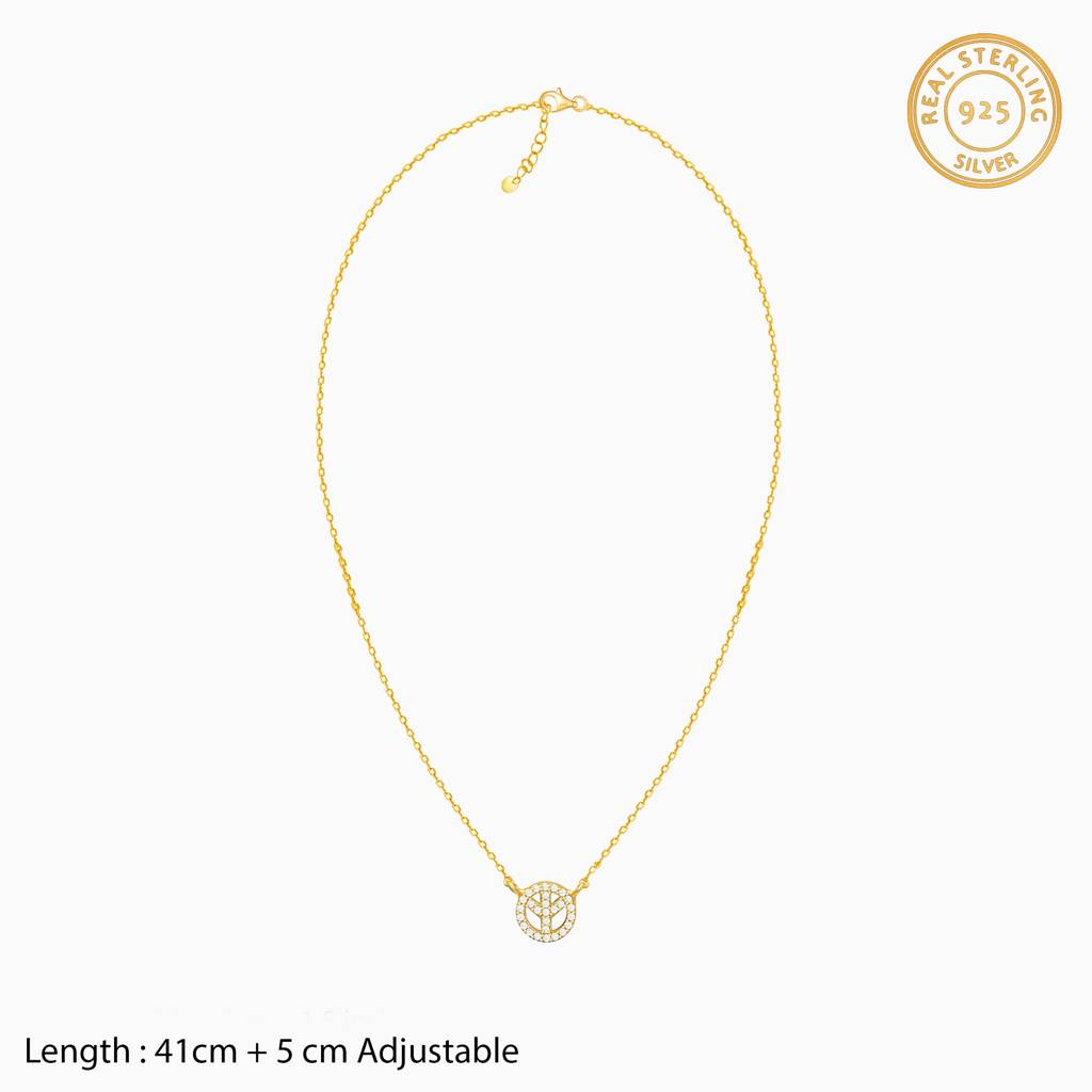 Golden Studded Peace Necklace : PD0385