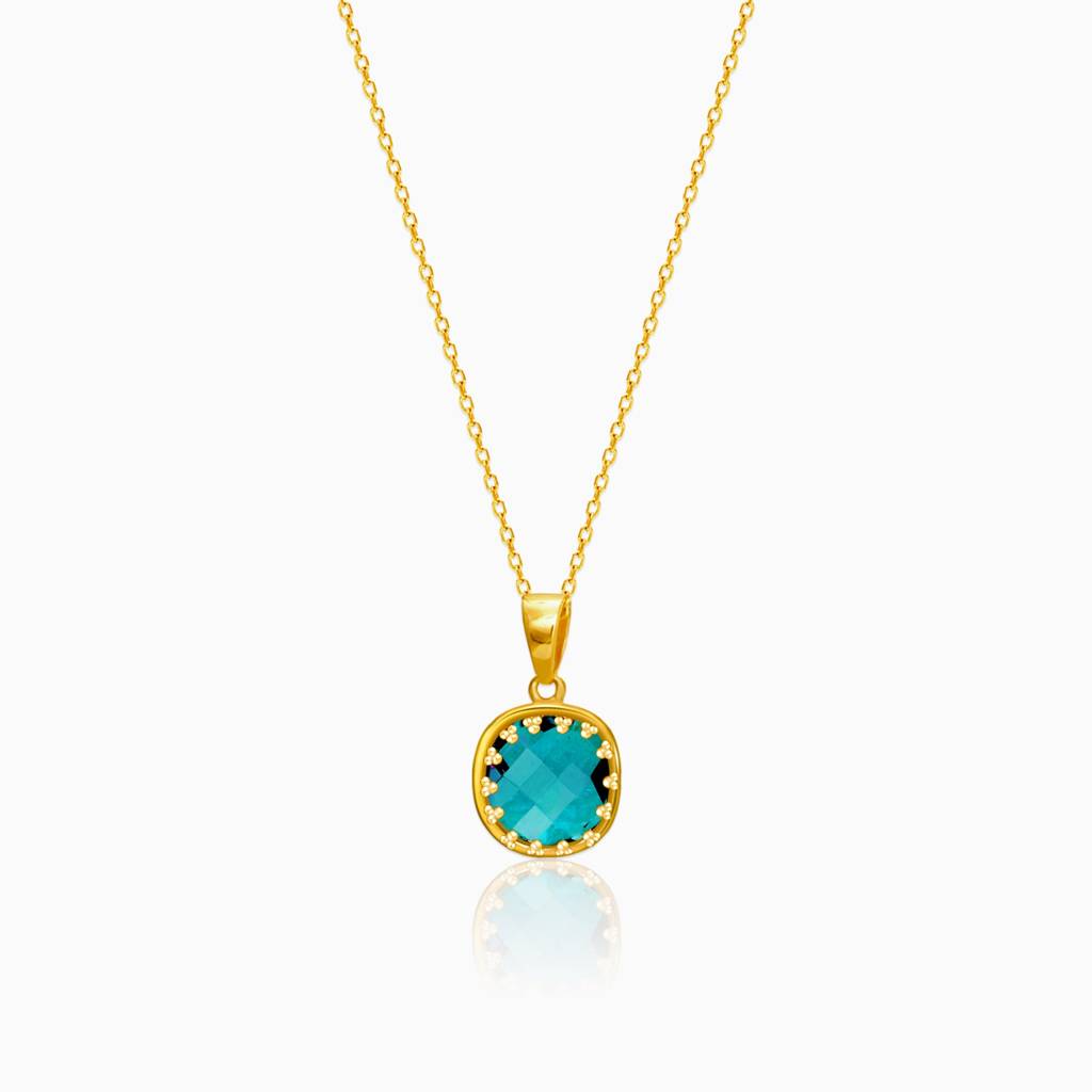 Golden Teal Chalcedony Pendant : PD0402