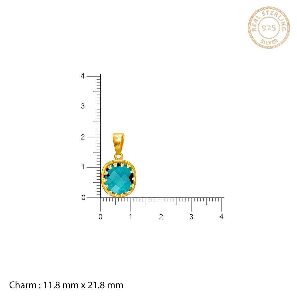 Golden Teal Chalcedony Pendant : PD0402