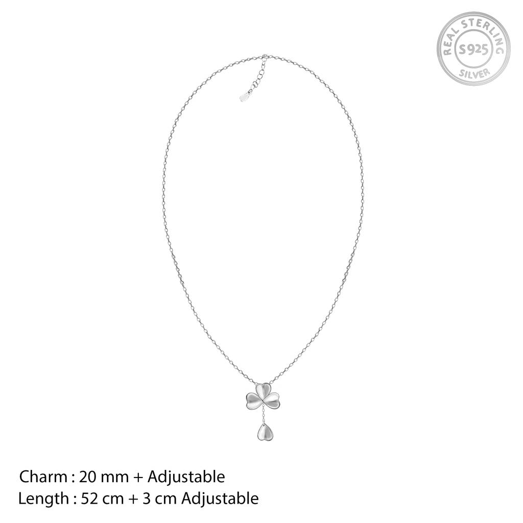 Silver Falling Petal Y-Drop Necklace : PD0429