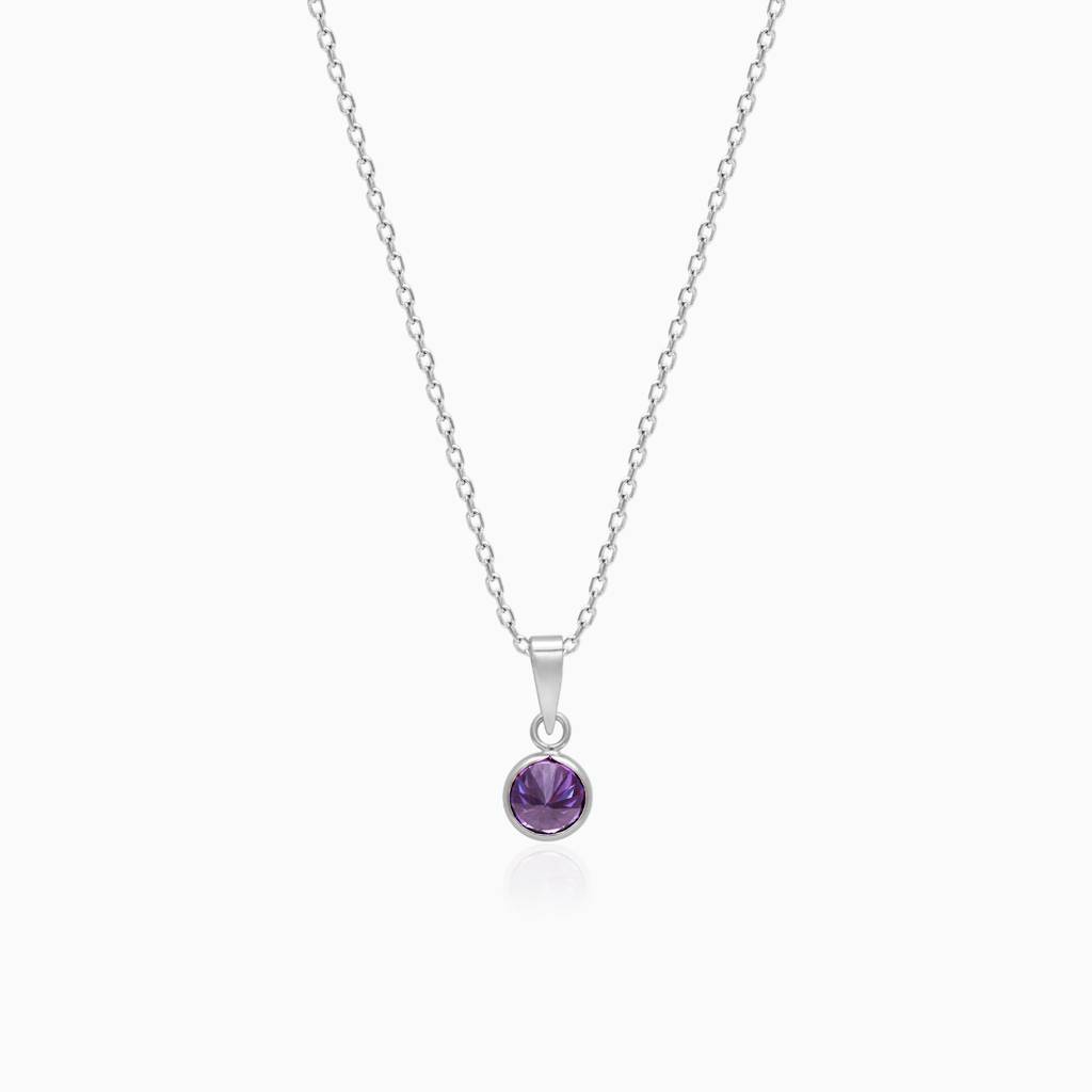 Silver Purple Sphere Pendant : PD0448