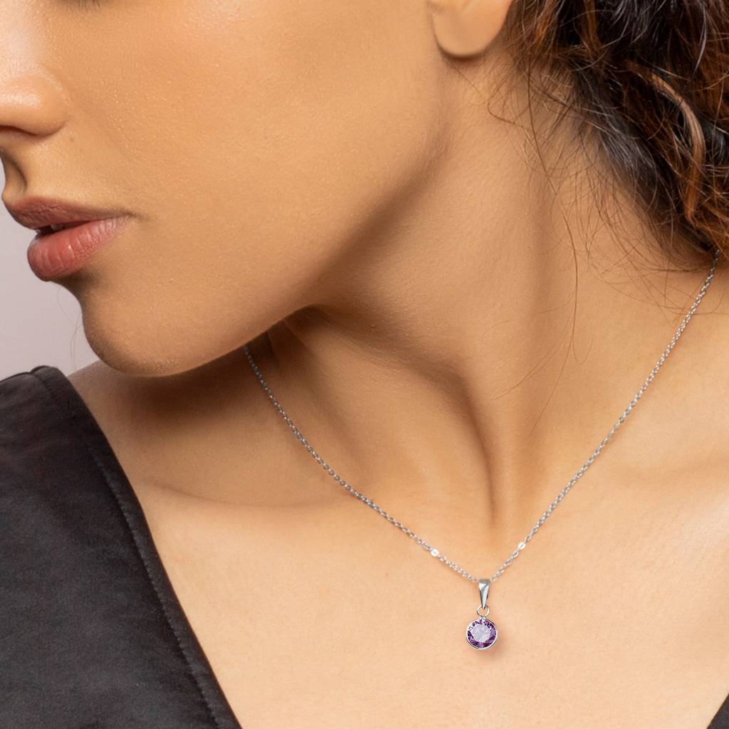 Silver Purple Sphere Pendant : PD0448