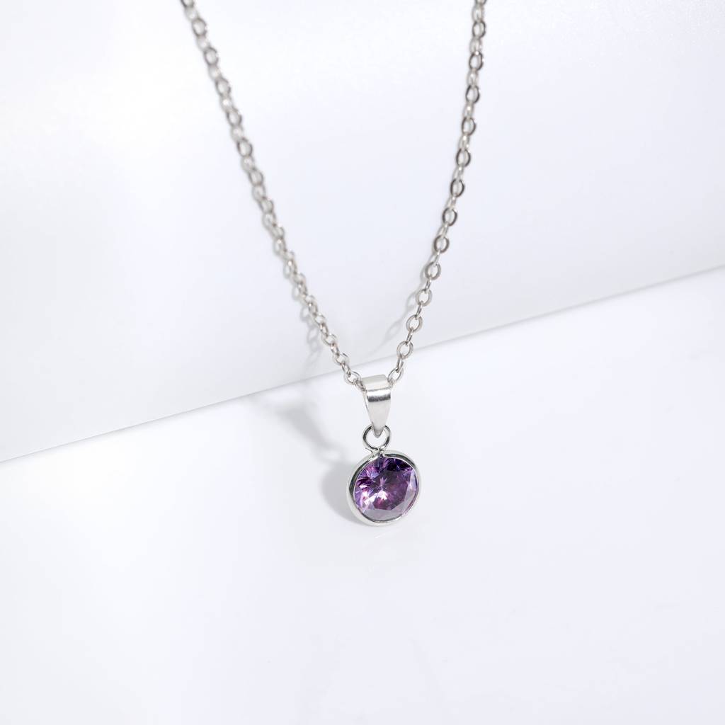Silver Purple Sphere Pendant : PD0448