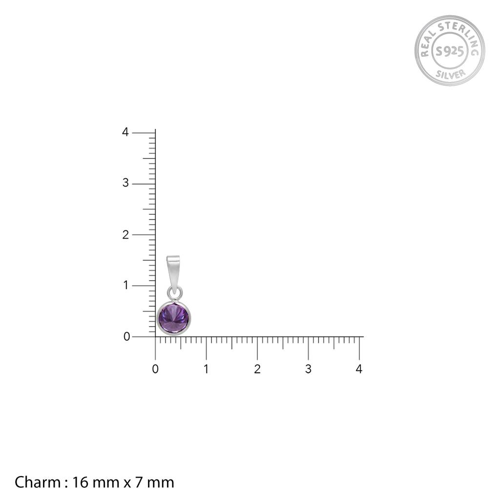 Silver Purple Sphere Pendant : PD0448