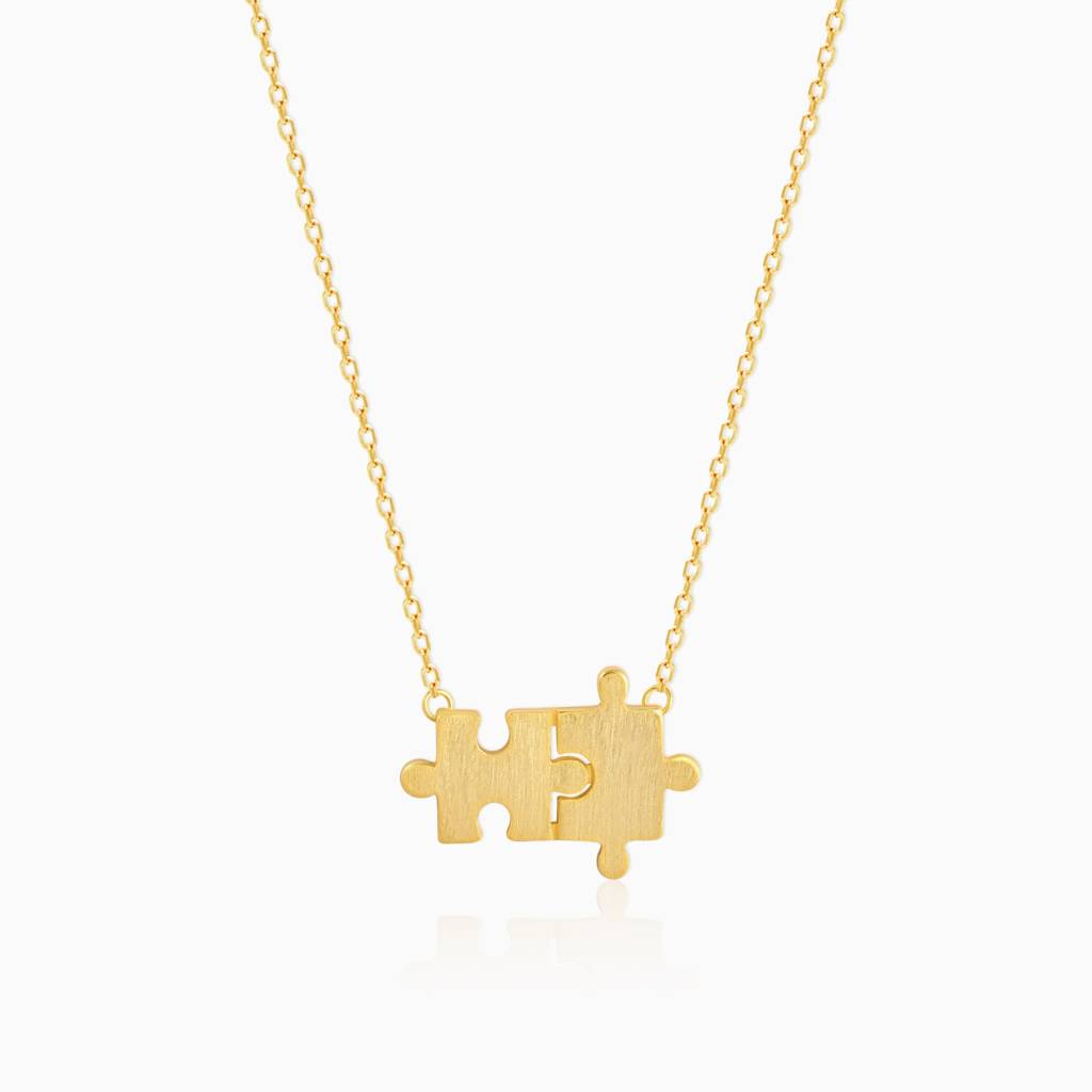 Golden Jigsaw Puzzle Pendant : PD0456