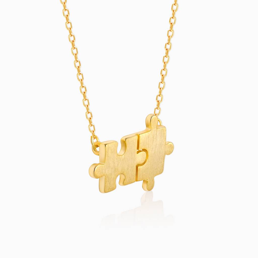 Golden Jigsaw Puzzle Pendant : PD0456