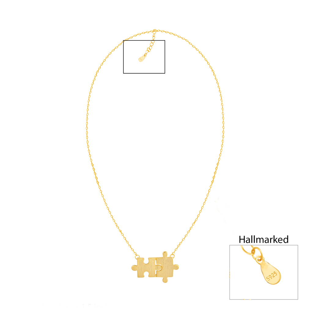 Golden Jigsaw Puzzle Pendant : PD0456