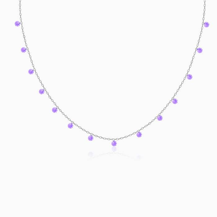 Silver Purple Fantasy Necklace : PD0464