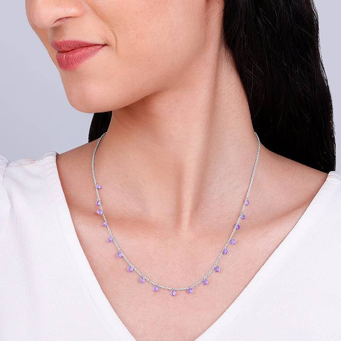 Silver Purple Fantasy Necklace : PD0464