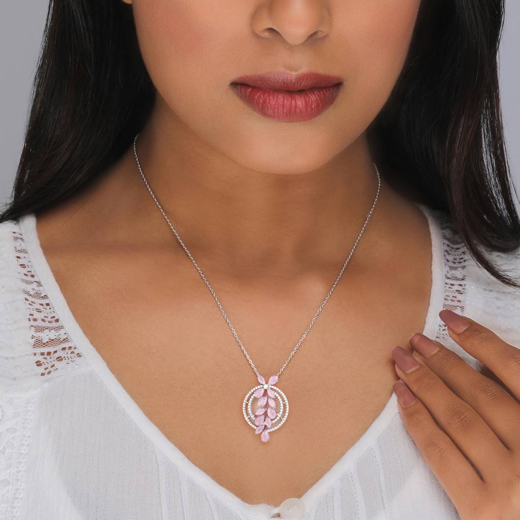 Giva 925 Silver The Pink Periwinkle Pendant : PD0467
