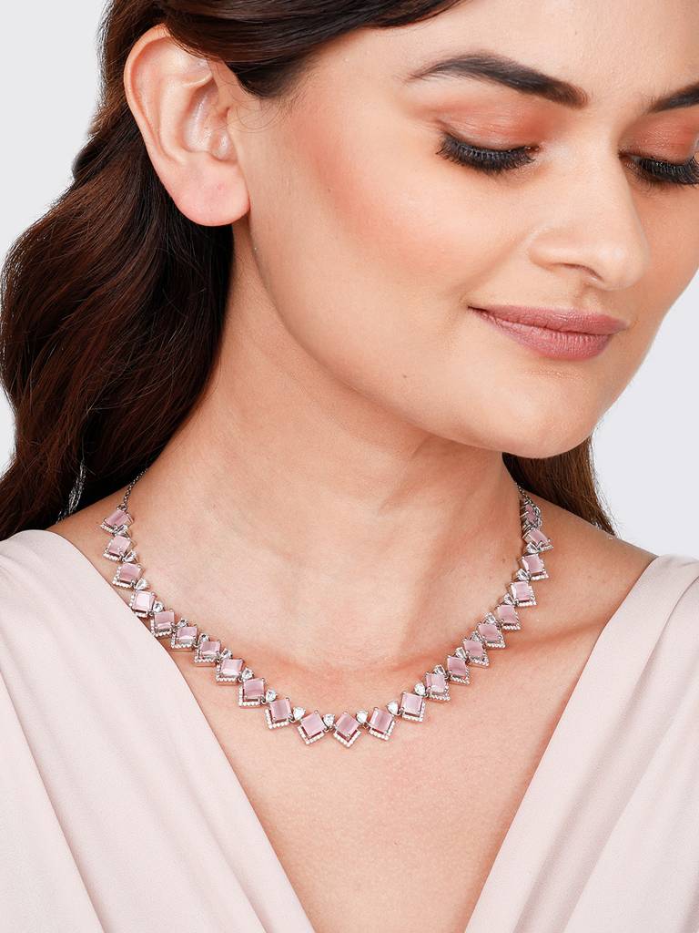 Giva 925 Sterling Silver Anushka Sharma French Rose Necklace